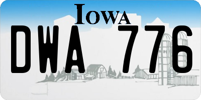 IA license plate DWA776