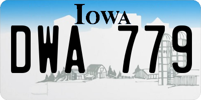 IA license plate DWA779