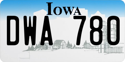 IA license plate DWA780