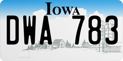 IA license plate DWA783