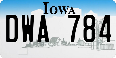 IA license plate DWA784