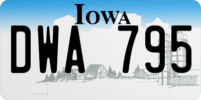 IA license plate DWA795