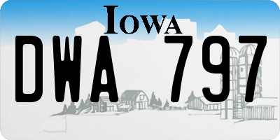 IA license plate DWA797