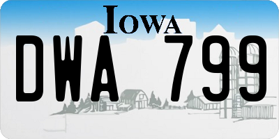 IA license plate DWA799