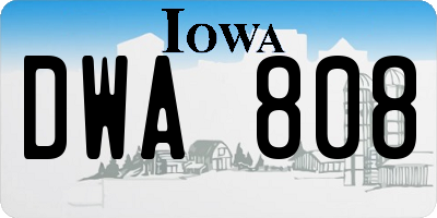IA license plate DWA808