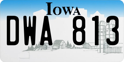 IA license plate DWA813