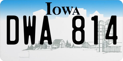 IA license plate DWA814