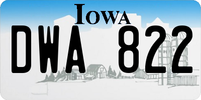 IA license plate DWA822