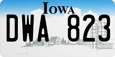 IA license plate DWA823
