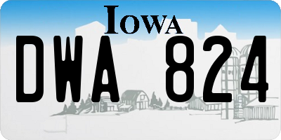 IA license plate DWA824