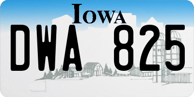 IA license plate DWA825