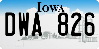 IA license plate DWA826