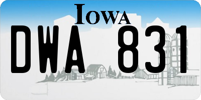 IA license plate DWA831