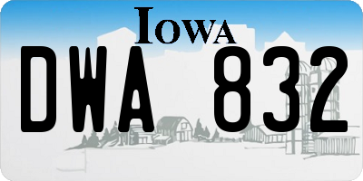 IA license plate DWA832