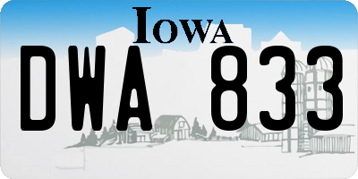 IA license plate DWA833