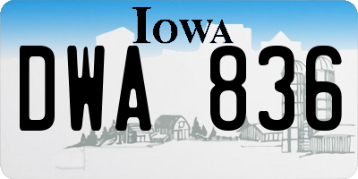 IA license plate DWA836