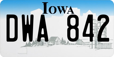 IA license plate DWA842