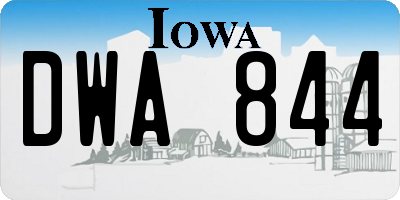 IA license plate DWA844