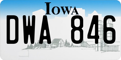 IA license plate DWA846