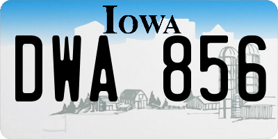 IA license plate DWA856