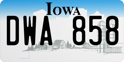 IA license plate DWA858