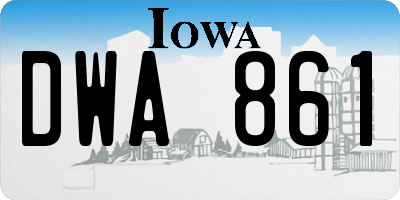 IA license plate DWA861