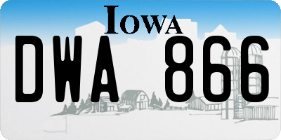 IA license plate DWA866