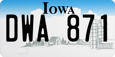 IA license plate DWA871