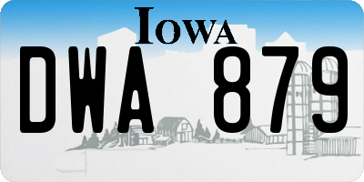 IA license plate DWA879