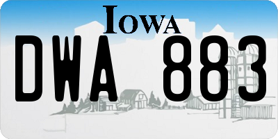 IA license plate DWA883