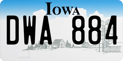 IA license plate DWA884