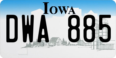 IA license plate DWA885