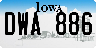 IA license plate DWA886