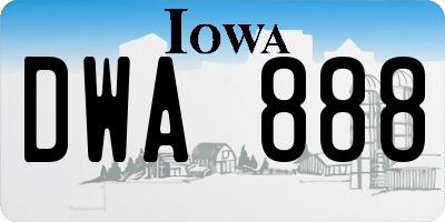 IA license plate DWA888