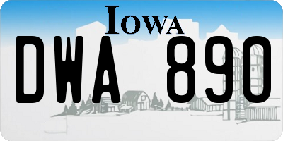 IA license plate DWA890