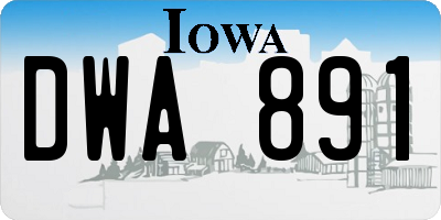 IA license plate DWA891