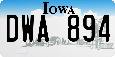 IA license plate DWA894