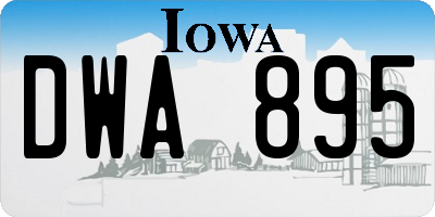 IA license plate DWA895