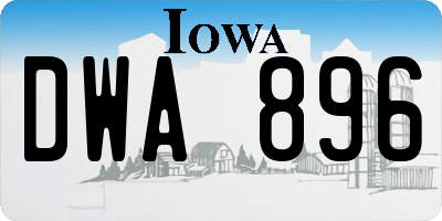 IA license plate DWA896