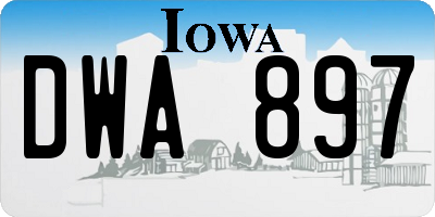 IA license plate DWA897