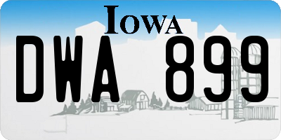 IA license plate DWA899