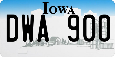IA license plate DWA900