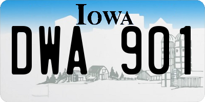 IA license plate DWA901