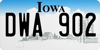 IA license plate DWA902