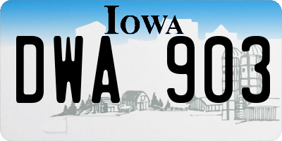 IA license plate DWA903
