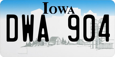 IA license plate DWA904