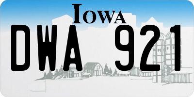 IA license plate DWA921