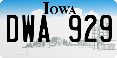 IA license plate DWA929