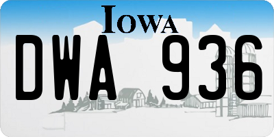 IA license plate DWA936