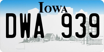 IA license plate DWA939